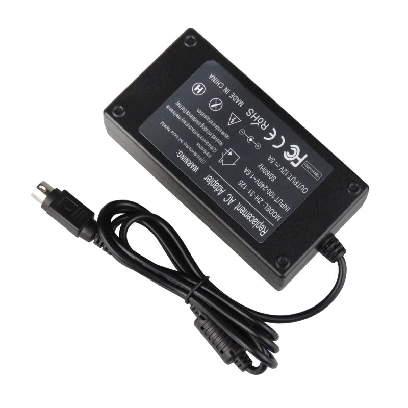 Power Supply 12 V 5A Adapter DC DOE 6 4pin 60 Watt 12 Volt 5 Amp Charge AC 120v 50hz to 60hz