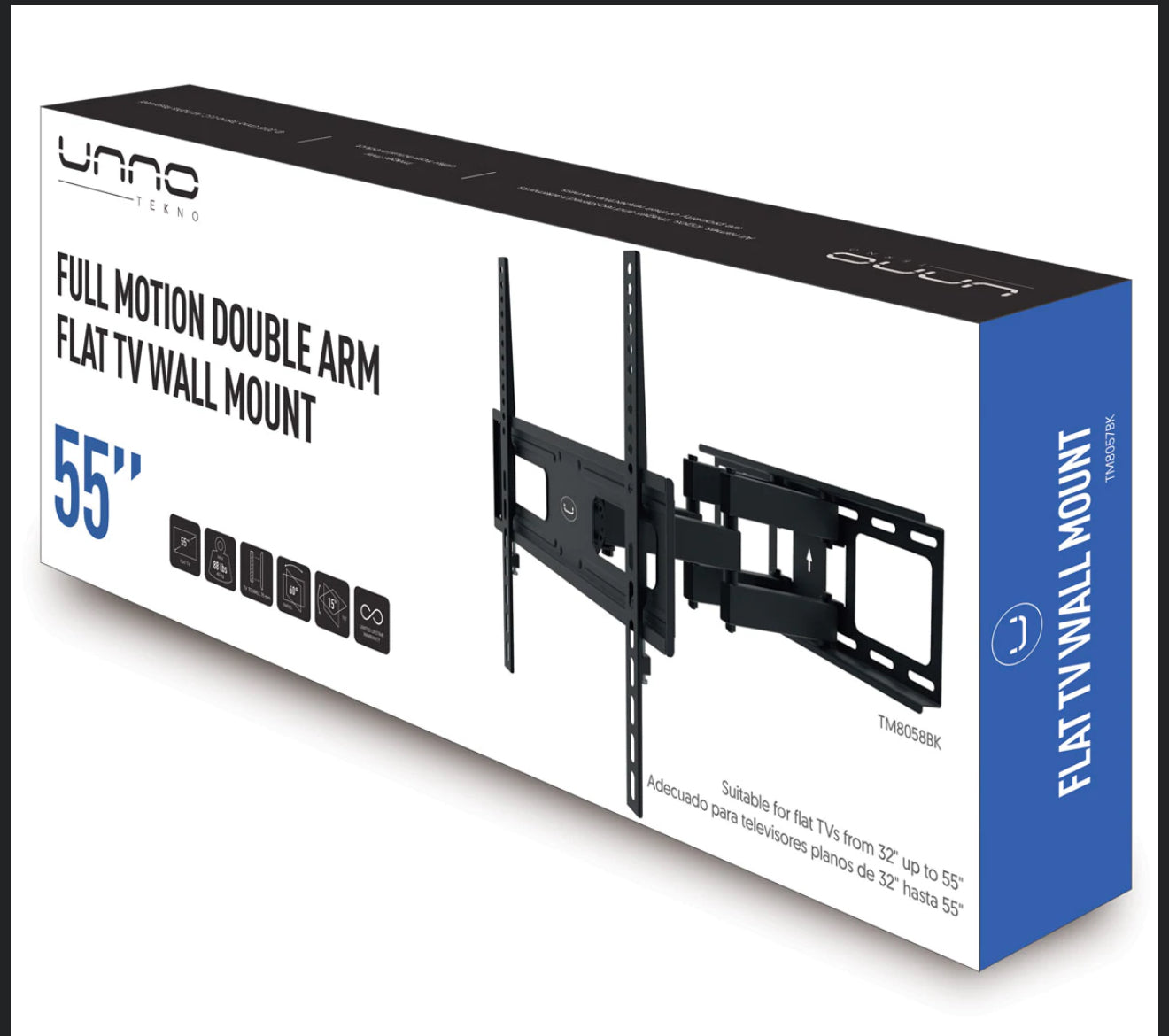 TV WALL MOUNT FULL MOTION DOUBLE ARM 55"