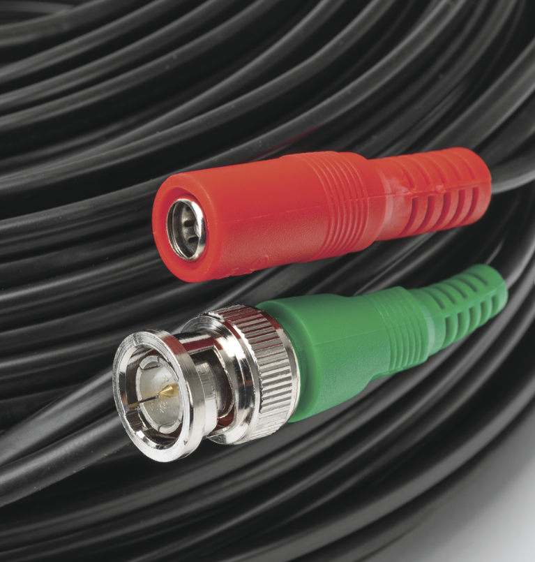 98 pies Cable Coaxial de alta calidad para camaras de seguridad (Negro)