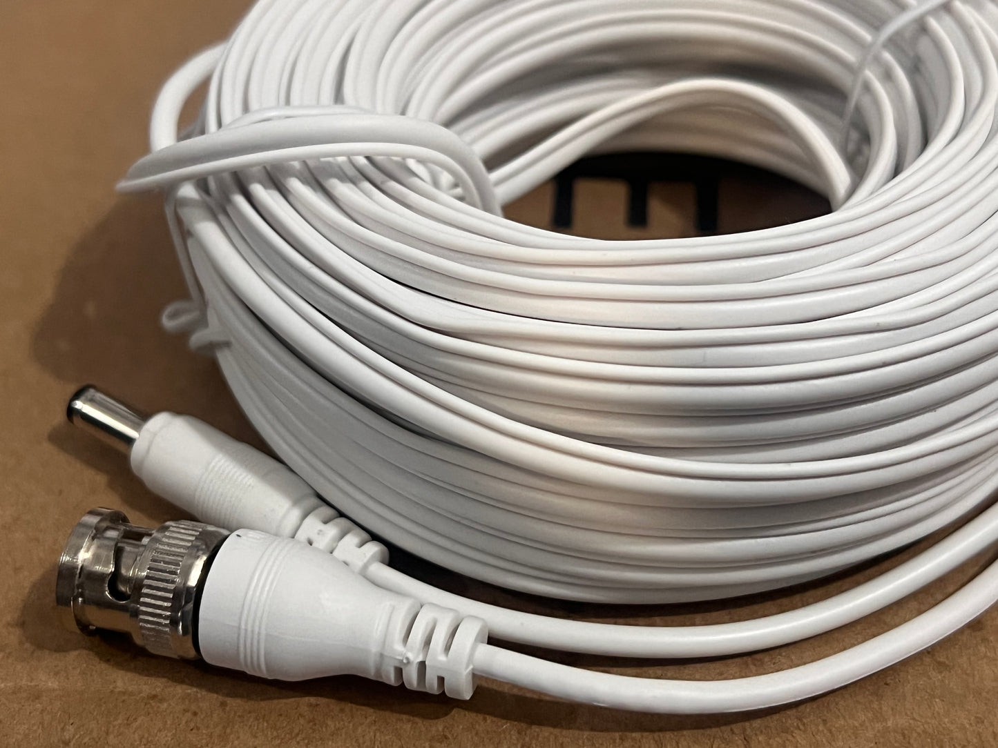 60FT Power/Video (BNC) Premade cable WHITE