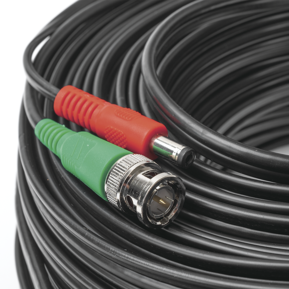 98 pies Cable Coaxial de alta calidad  para camaras de seguridad (Negro)